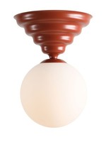Deckenleuchte Wohnzimmer Metall Glas Rot Ø29 Cm Rund E27 Deckenlampe Esszimmer