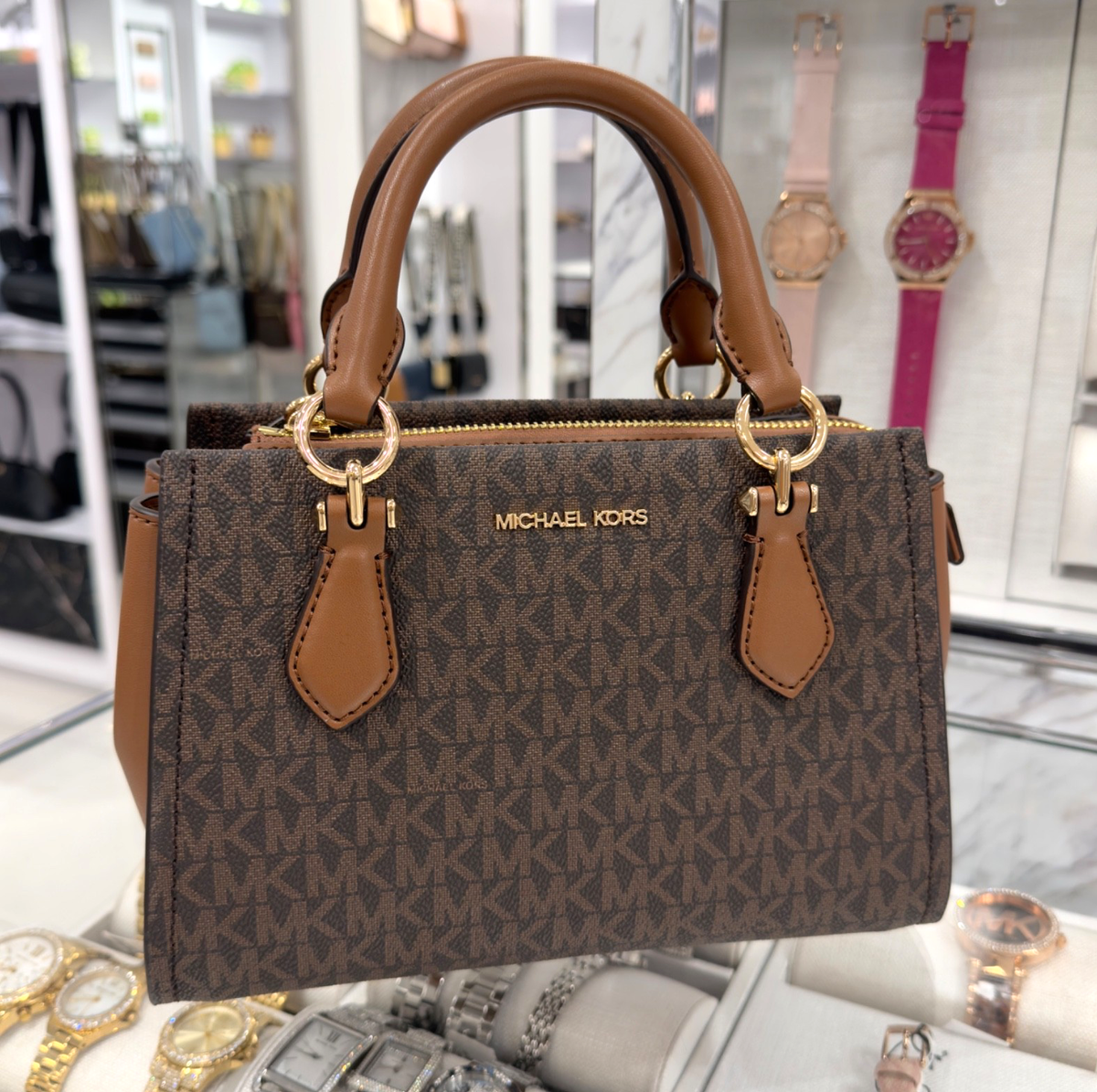 Michael Kors Marilyn Small Messenger Crossbody MK Signature Logo