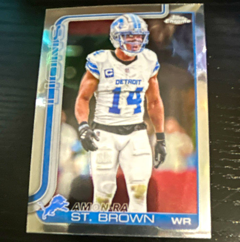 Topps 2025 Chrome Amon-Ra St. Brown Detroit Lions Rookie Football Card #98