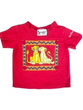 Vintage 90s Y2K Kids Lion King Shirt Simba Nala WDW PARKS EXCLUSIVE 12m Red AOP