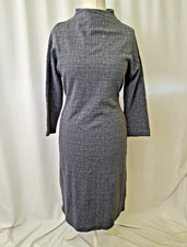 White Stuff 'Mirtha' Jacquard Midi Dress Grey High Neck Women's UK12 NWT C6152