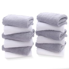 Microfiber Washcloths 12 Pack Soft Quick Dry Absorbent Bathroom Spa Towel