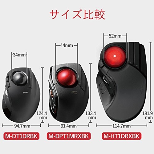ELECOM Mouse Wired/Wireless/Bluetooth Trackball Index Finger Medium Ball 8 Butto - Picture 5 of 8