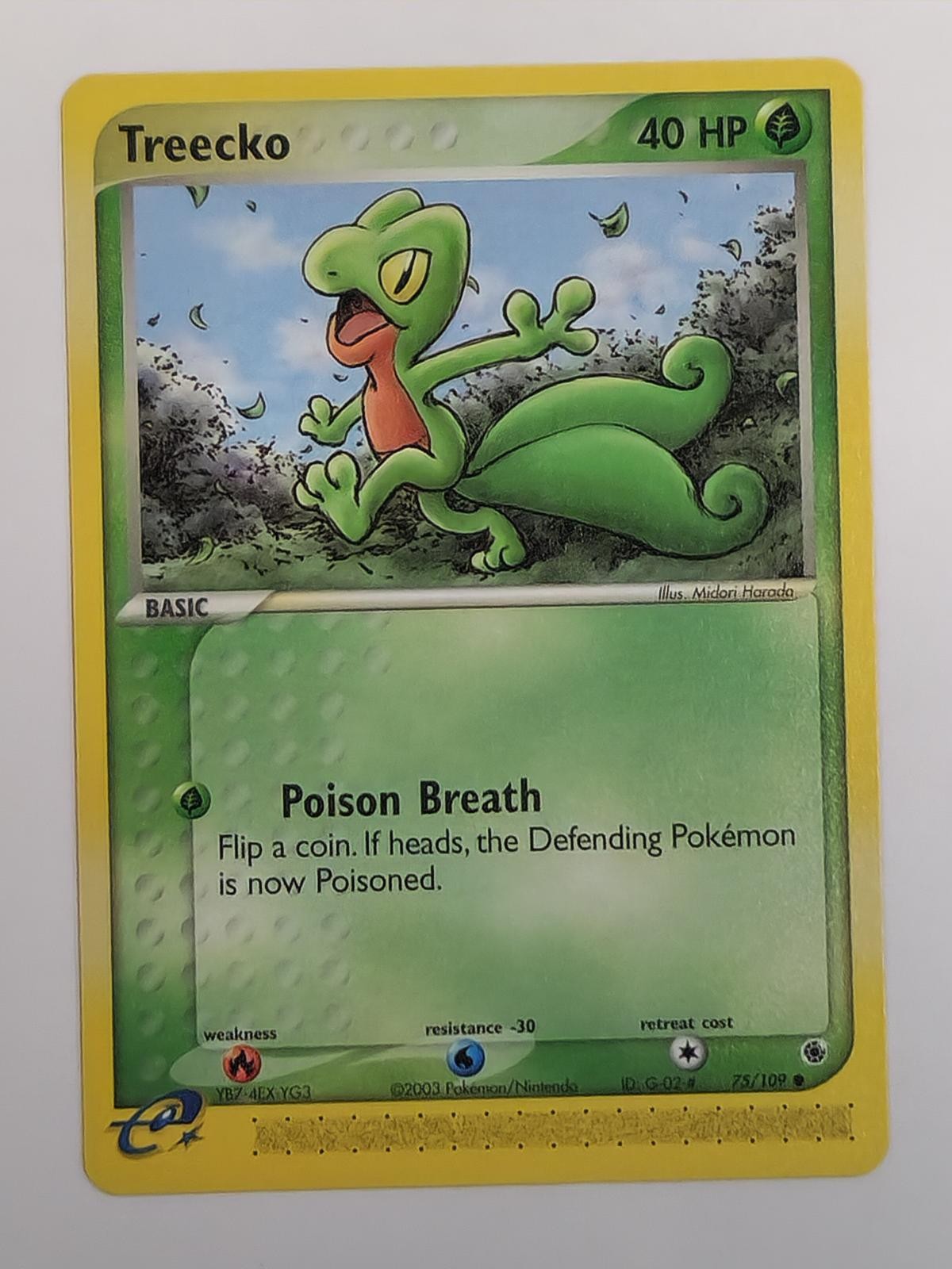 Treecko 75/109 Common Ruby & Sapphire Pokemon Near Mint