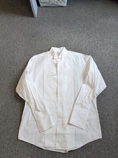MENS BROOKS BROTHERS TRADITIONAL FIT WHITE BUTTON DOWN TUXEDO SHIRT SIZE 16.5-33