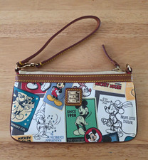 Dooney & Bourke Disney Mickey Mouse Zip Wristlet Wallet, Small, Multicolor/Brown