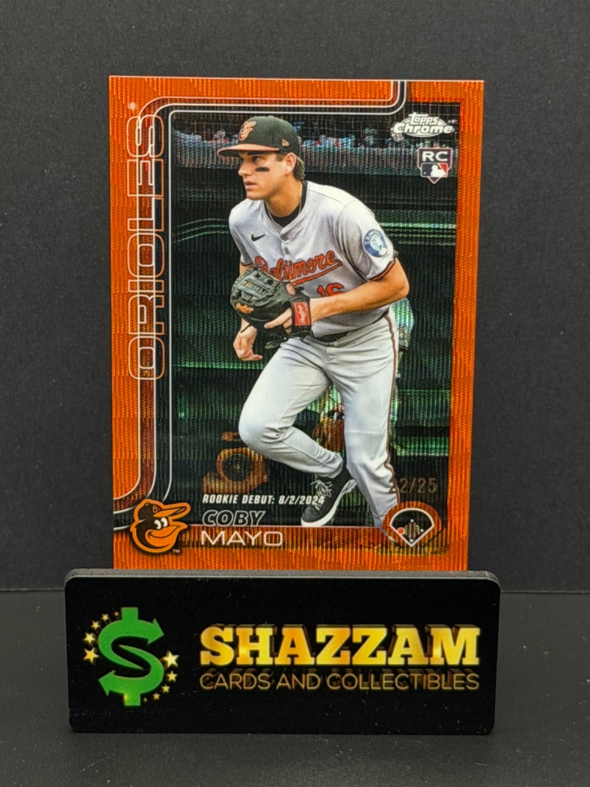 2025 Topps Chrome Update COBY MAYO Rookie Orange Wave Refractor /25 USC94