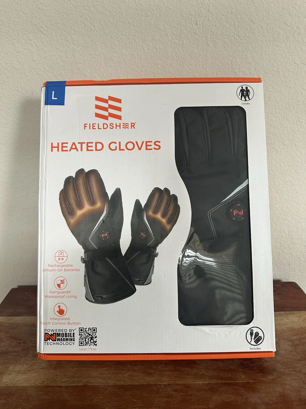 Heated Gloves, Field Sher 5v Touchscreen Compatible-Large-Unisex-battery pack
