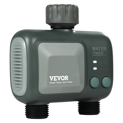 VEVOR WiFi Sprinkler Timer, 2 Outlets, Smart Hose Faucet Water Timer with Brass 