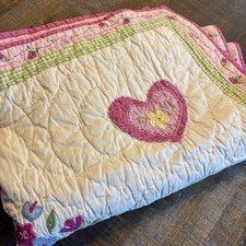 Vintage Pottery Barn Kids Heart Crib Quilt Ap...