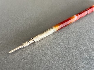 Antique Victorian Banded Agate Gold Filled Propelling Mechanical Pencil 002