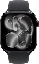 Apple Watch Series 11 46mm GPS Jet Black w/ M/L Black Sport Band MEUX4LW/A - New