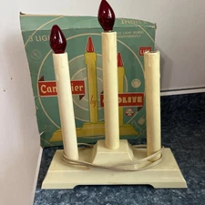 Candolier By Glolite 3 Light Christmas Candelabra Electric Plastic Vtg Works