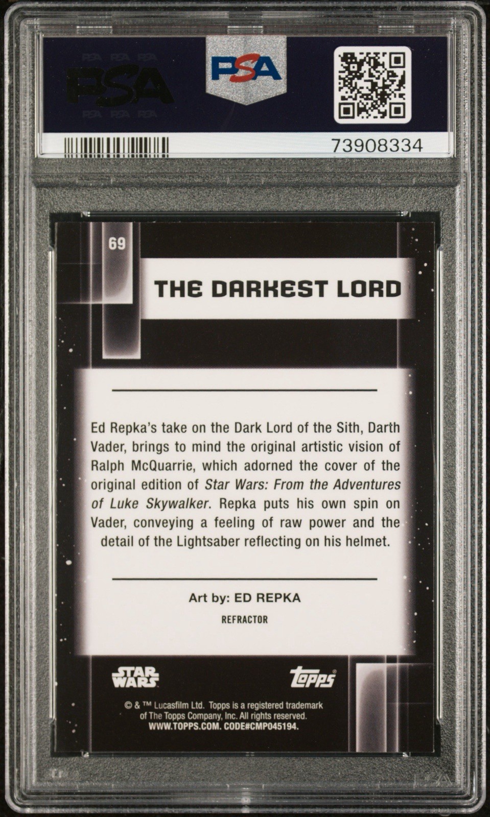 PSA 10- 2021 Topps Chrome Star Wars Galaxy The Darkest Lord Refractor #69 view 2