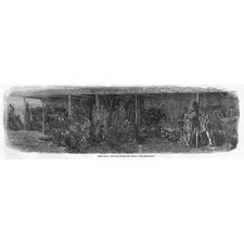 HORSE RACING Epsom Races The Irish Hotel Night Before The Derby - Print 1858