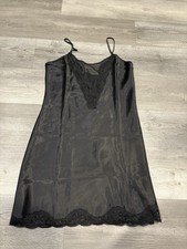 Delicate Treasure Black Slip Medium Satin Lingerie Romantic
