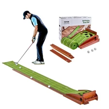 Golf Putting Mat, 5 Hole Indoor Golf Putting Green, Wrinkle-Free Golf Training A