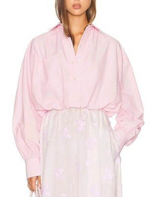 NEW HELSA Bubble Shirt in Tech Poplin Pink Size XS $200