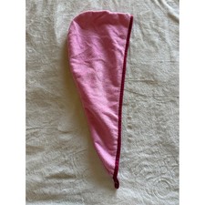 Hair Towel Wrap Pink Microfiber Button Loop Quick Dry Turban - 1.1694