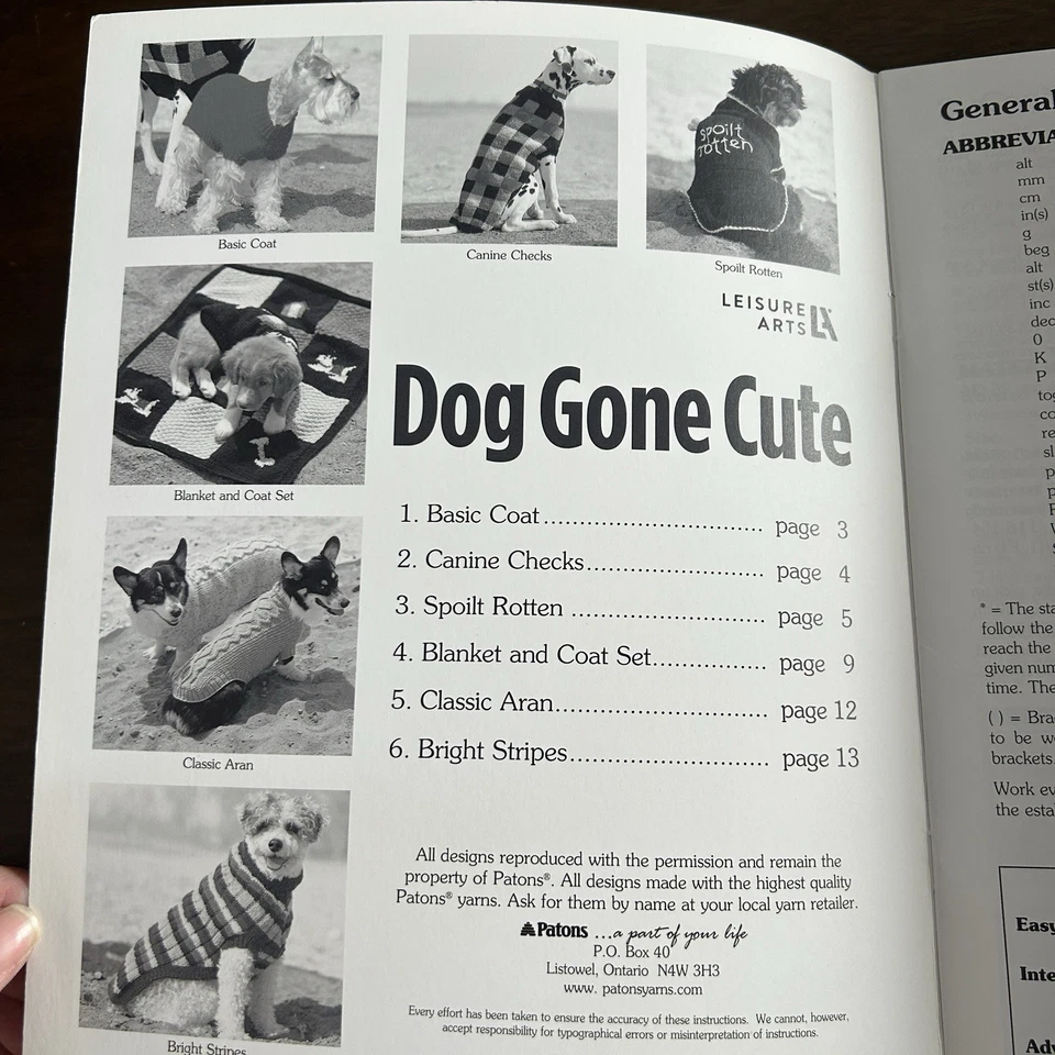 DOG GONE CUTE Leisure Arts Knitting Pattern Booklet 6 Clothes Pet Projects - Image 3 of 4