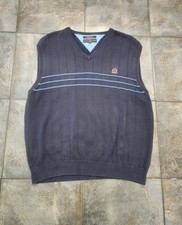 Vintage Y2K Tommy Hilfiger Men's XL Ribbed Embroidered Preppy Sweater Vest