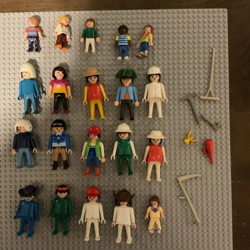 Playmobil Geobra Lucky Rare🍀 20 Lot Of People & Accessories Vintage 1974-now 11