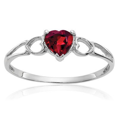 14K Solid White Gold 0.45 ct Purple Rhodolite Garnet Solitaire Promise