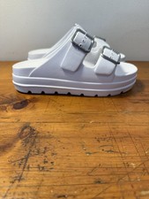Beach Slides by J/Slides White Eva Platform Sandals Women's Size  8