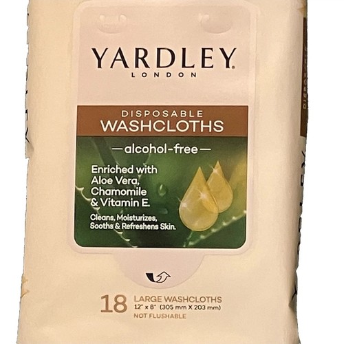 (3) 12X8 Yardley London BODY WIPES 18ct. Disposable Washcloths LARGE 12"x8" - Picture 2 of 2