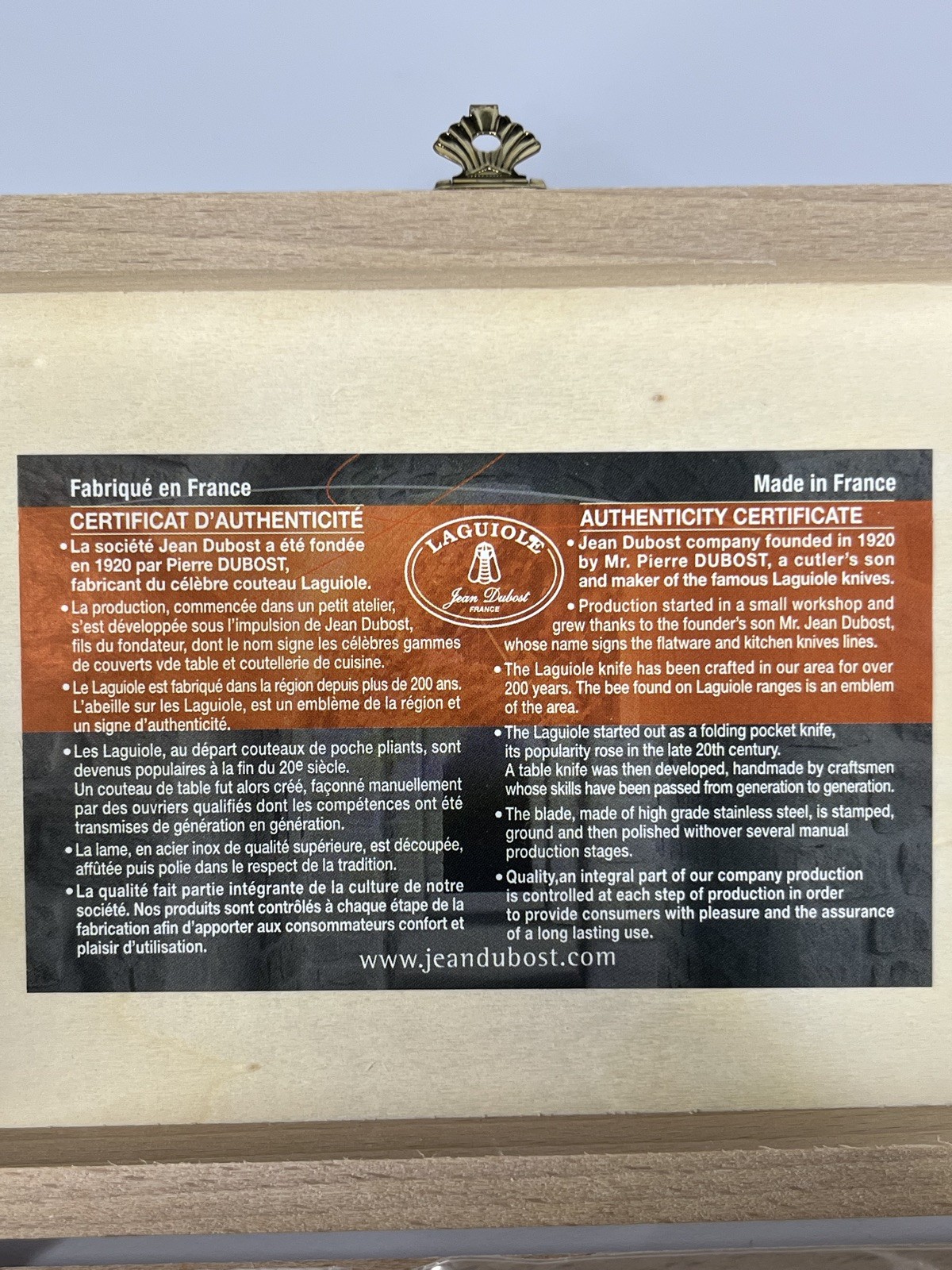 Laguiole 3 Piece Stainless Steel Cheese Knife Set in Original Box, France