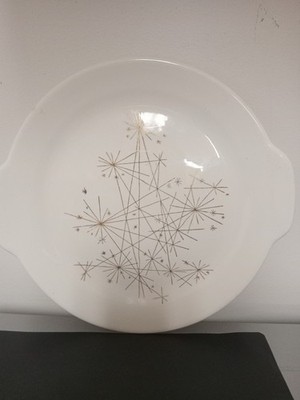 Vintage Harmony House China 11' Serving Plate Starburst 22k Gold Retro