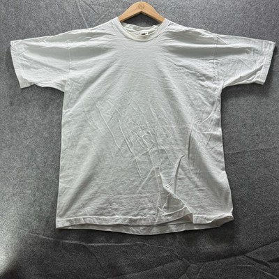 Vintage BMW Fruit Of The Loom Shirt Mens 2XL White Crewneck Plain Cotton SS
