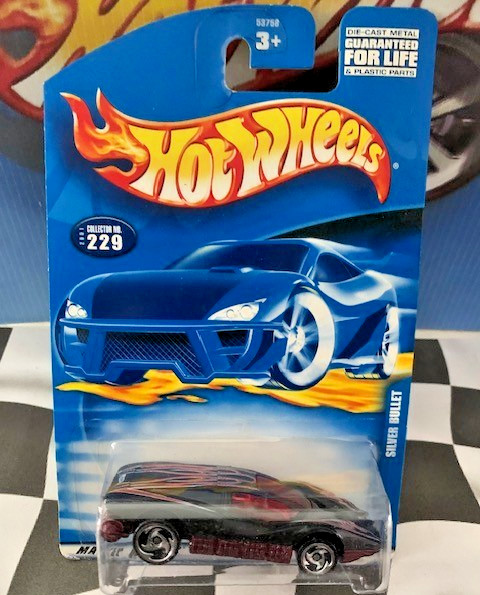 Hot Wheels 2001 Mainline #229 Silver Bullet(Aeroflash) BLACK SB Card Variation