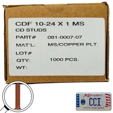CDF 10-24 X 1" MS Welding Studs, Box Of 1,000 MS Copper Plated Matl: Mild Steel