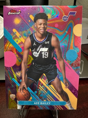 #ad 2025 26 Topps Finest Ace Bailey Oil Spill Refractor Rookie #5 Utah Jazz RC SP $6.25