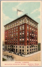 Vintage 1910s BOSTON, Mass. Postcard HOTEL LENOX Boylston & Exeter Streets