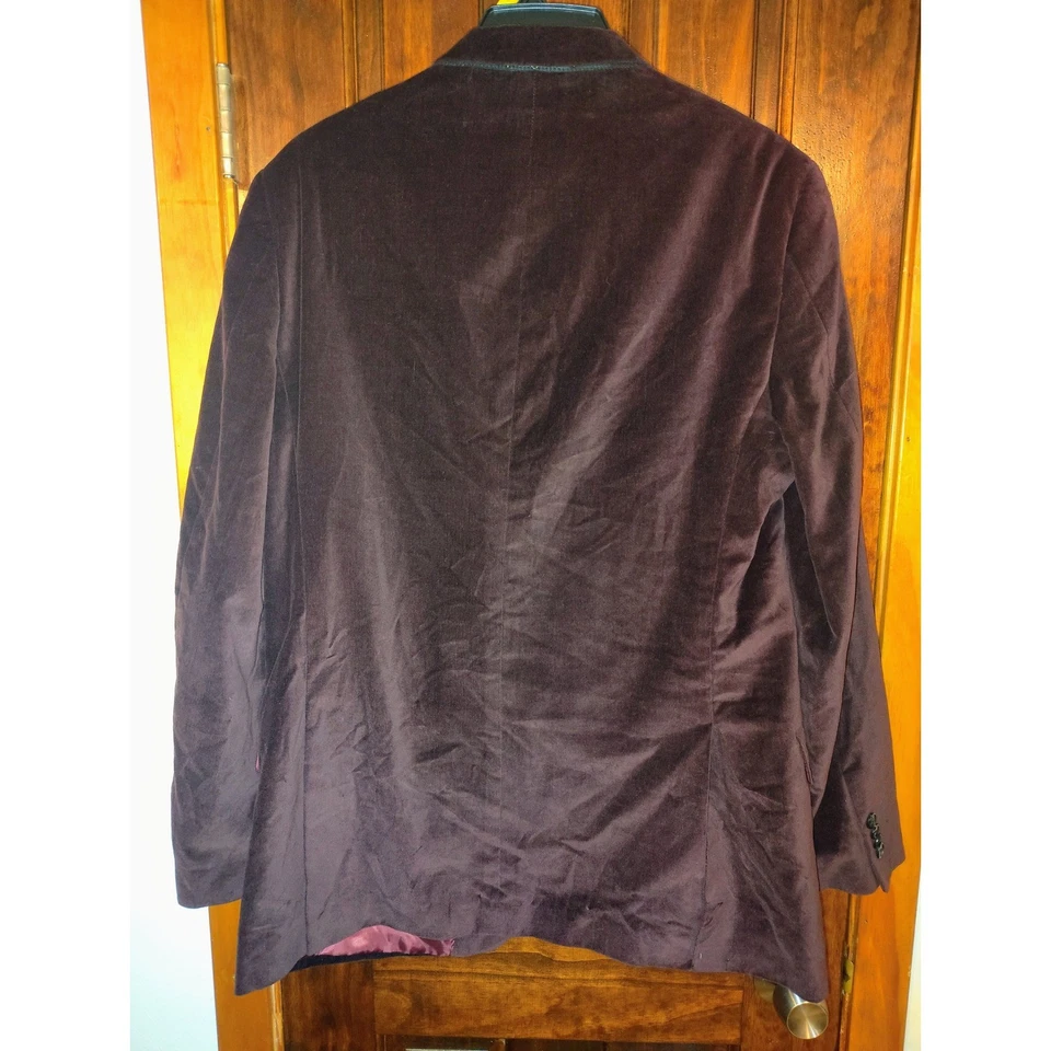 Chaqueta blazer Tommy Hilfiger de terciopelo borgoña para hombre Foto 2 de 4