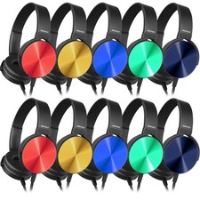 MKDTNJT Classroom Headphones Bulk 10 Pack for Kids School,Wholesale Heavy Dut...