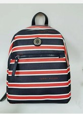 Tommy Hilfiger Red White Blue Striped Backpack Shoulder Bag 
