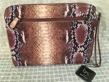 BUXTON iPad Wristlet Tablet Bag Carry Case NWT Purple Faux Snakeskin Design NEW