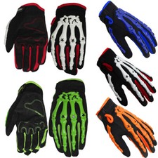 Mens Winter Racing Full Finger Gloves Motorcycle Bone Skeleton Goth Skull Gloves