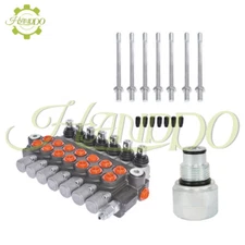 11 GPM 7 Spool Hydraulic Monoblock Double Acting Control Valve + conversion plug