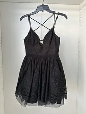 bebe black floral dress Flare