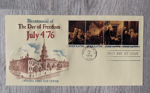 BICENTENNIAL OF THE DAY OF FREEDOM JULY 4 ‘76 FIRST DAY OF ISSUE 4 STAMP SET - Picture 5 of 7