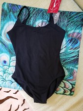 NWT 90 Cotton PrimaSoft Leotard black Girl Youth Large Child 12 14