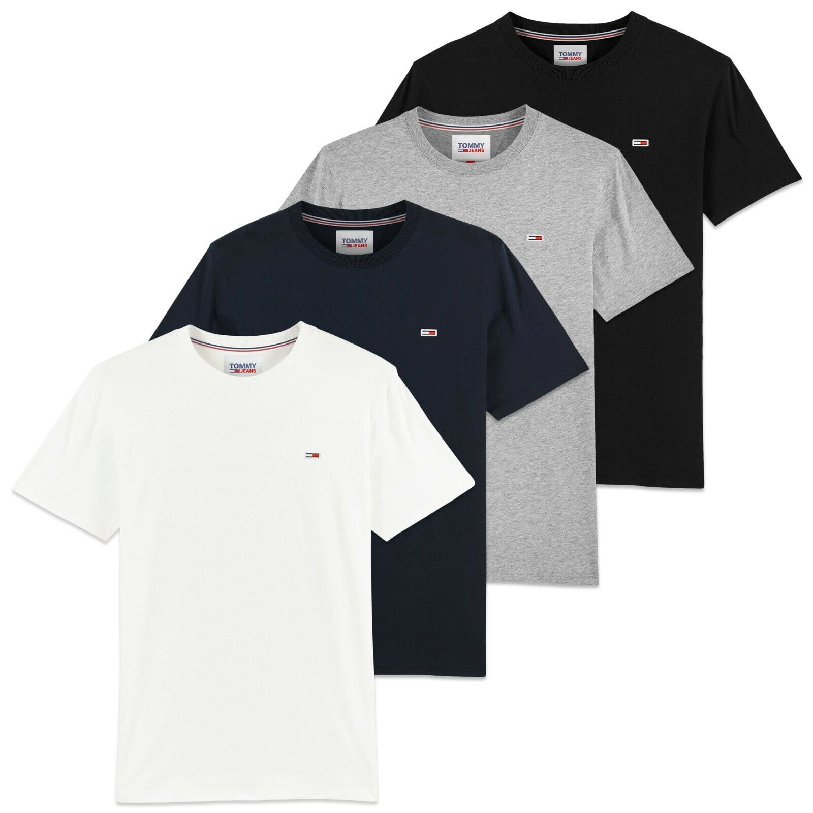 Tommy Hilfiger T-Shirt - Tommy Jeans New Flag Tee - Black, White, Grey, Navy