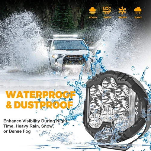 2PCS 5inch LED Work Light For Pods Spot Flood Combo Offroad Driving Fog Lamp - Picture 4 of 10