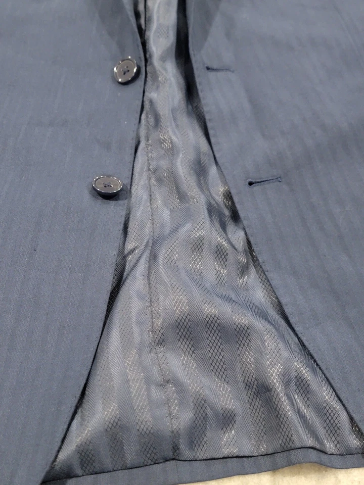 Blazer italiano Vitarelli 44L abrigo deportivo azul vibrante a rayas 2 botones para hombre Foto 2 de 4