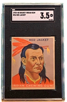 1933 Goudey Indian Gum  Series 192. # 26 Red Jacket   SGC 3.5