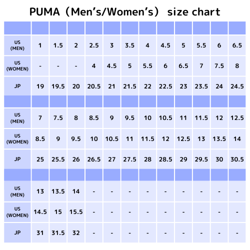Size Guide Women\u0026#039;s Puma Size 12 Puma Womens Shoe Size In Inches Size  Chart Puma Suede Size Mens